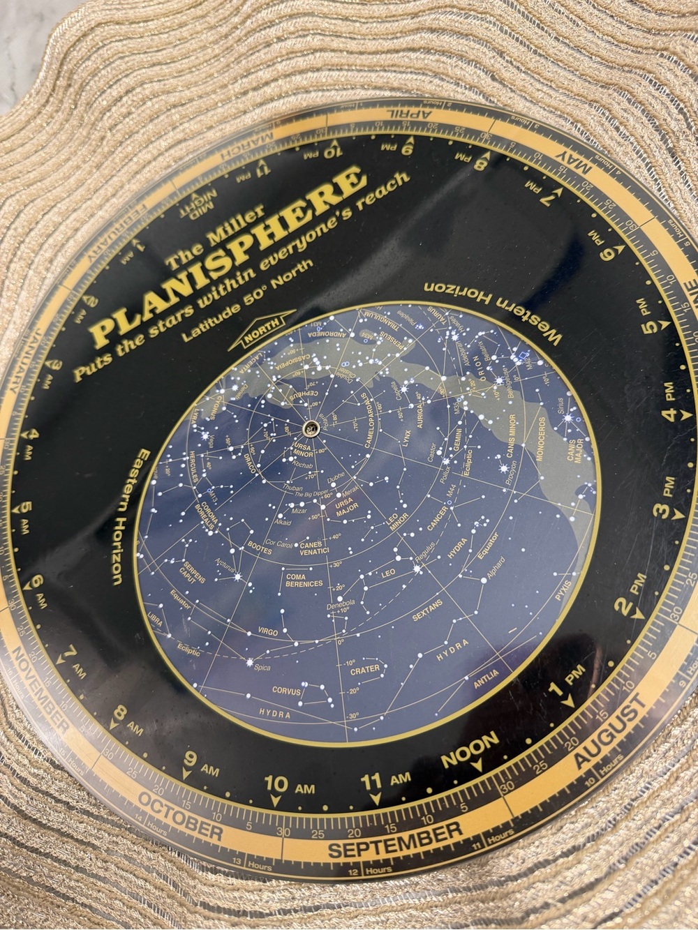 Miller Planisphere Latitude50° North Rotating Star Chart Astronomy Constellation